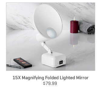 15X Magnifying Folded Lighted Mirror