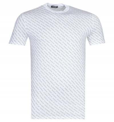 DSquared2 All Over Logo White T-Shirt