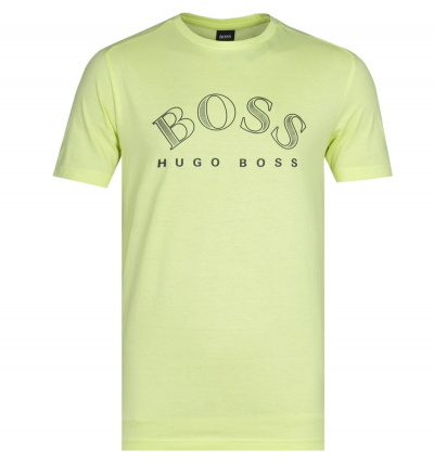 BOSS Curved Logo Neon Green T-Shirt