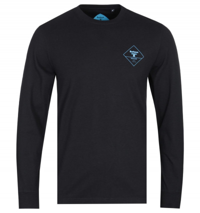 Barbour Beacon Long Sleeve Black Logo T-Shirt