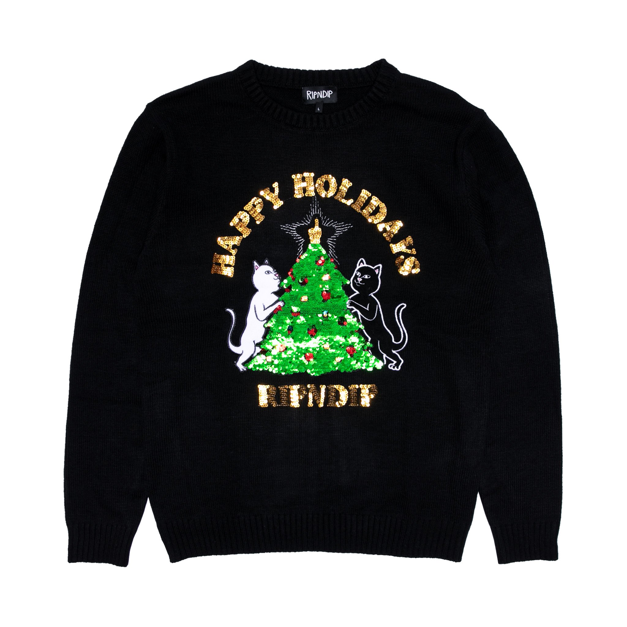 Image of Litmas Tree Knitted Sweater (Black)