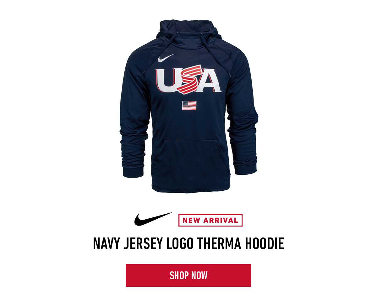 Navy Jersey Logo Therma Hoodie