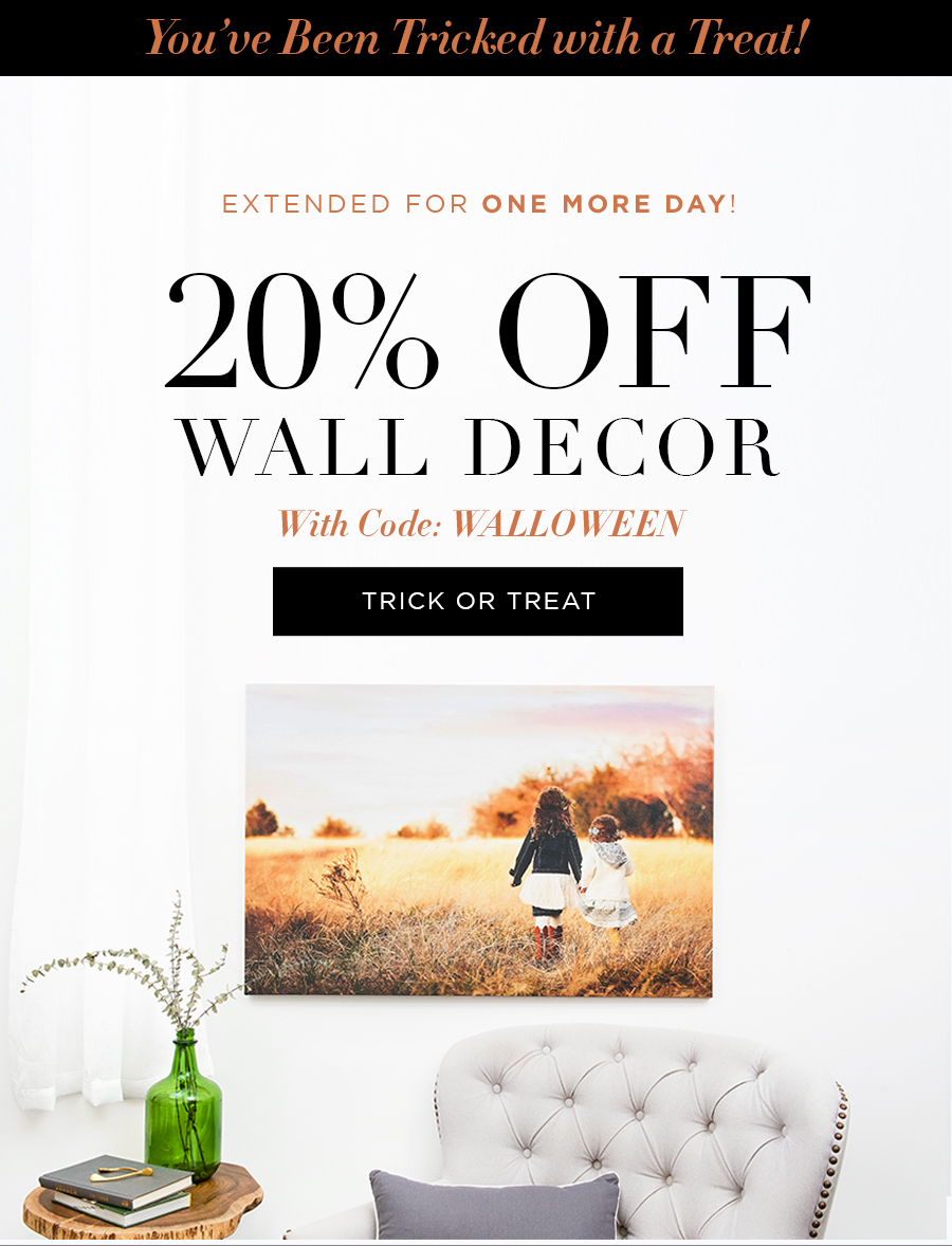 You've Been Tricked with a Treat!  Extended for ONE MORE DAY!  20% Off Wall Decor Canvas Metal Gallery Blocks 16x20