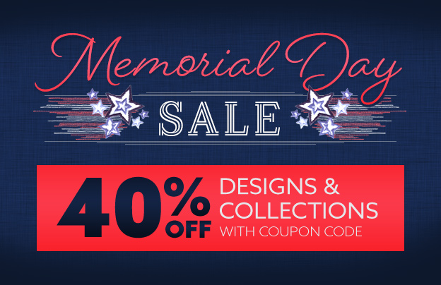 Memorial Day Sale - 40% OFF Designs & Collections