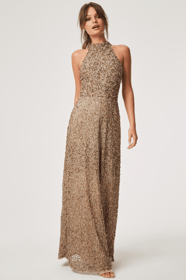 Luxury Nicky Hand Embellished Sequin Maxi Dress