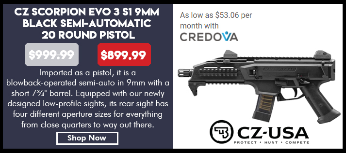 CZ Scorpion 9mm Pistol 20rd- 1/2x28-91351