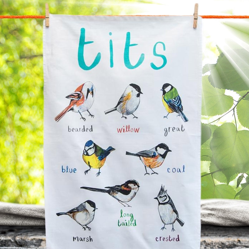 Image of Tit Bird Fowl Language Dish Towel
