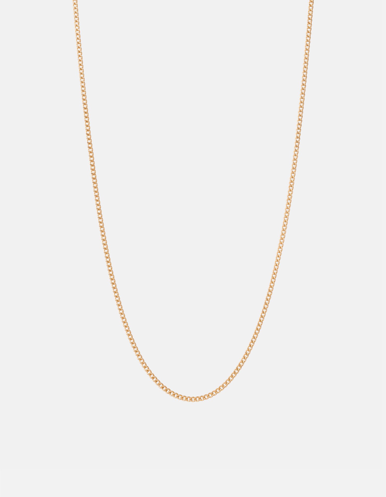2mm Cuban Chain Necklace, Gold