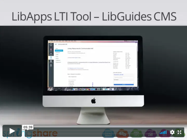LibApps LTI Overview Video