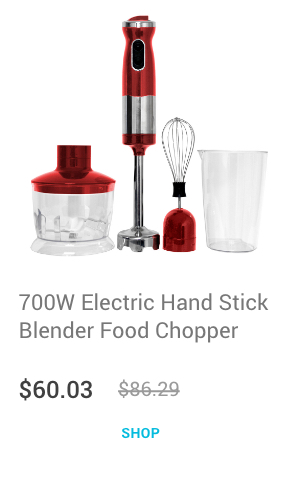 Healthy Choice 700W Electric Hand Stick Blender Food Chopper Mixer Beater Red