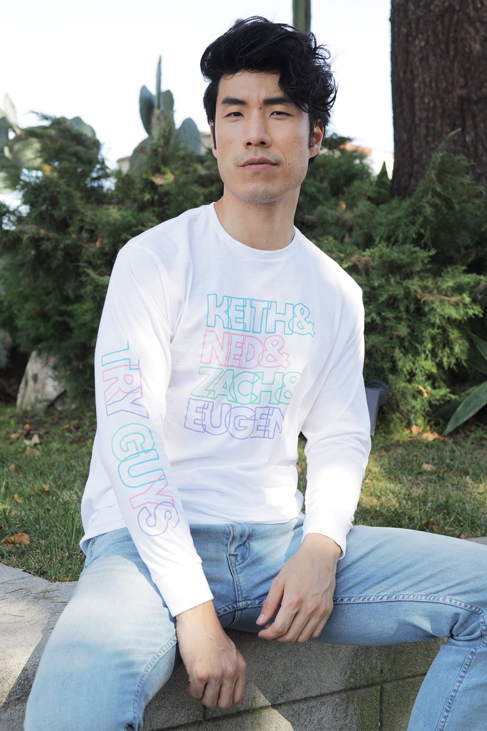 Image of ''KNZE'' Long Sleeve White Shirt