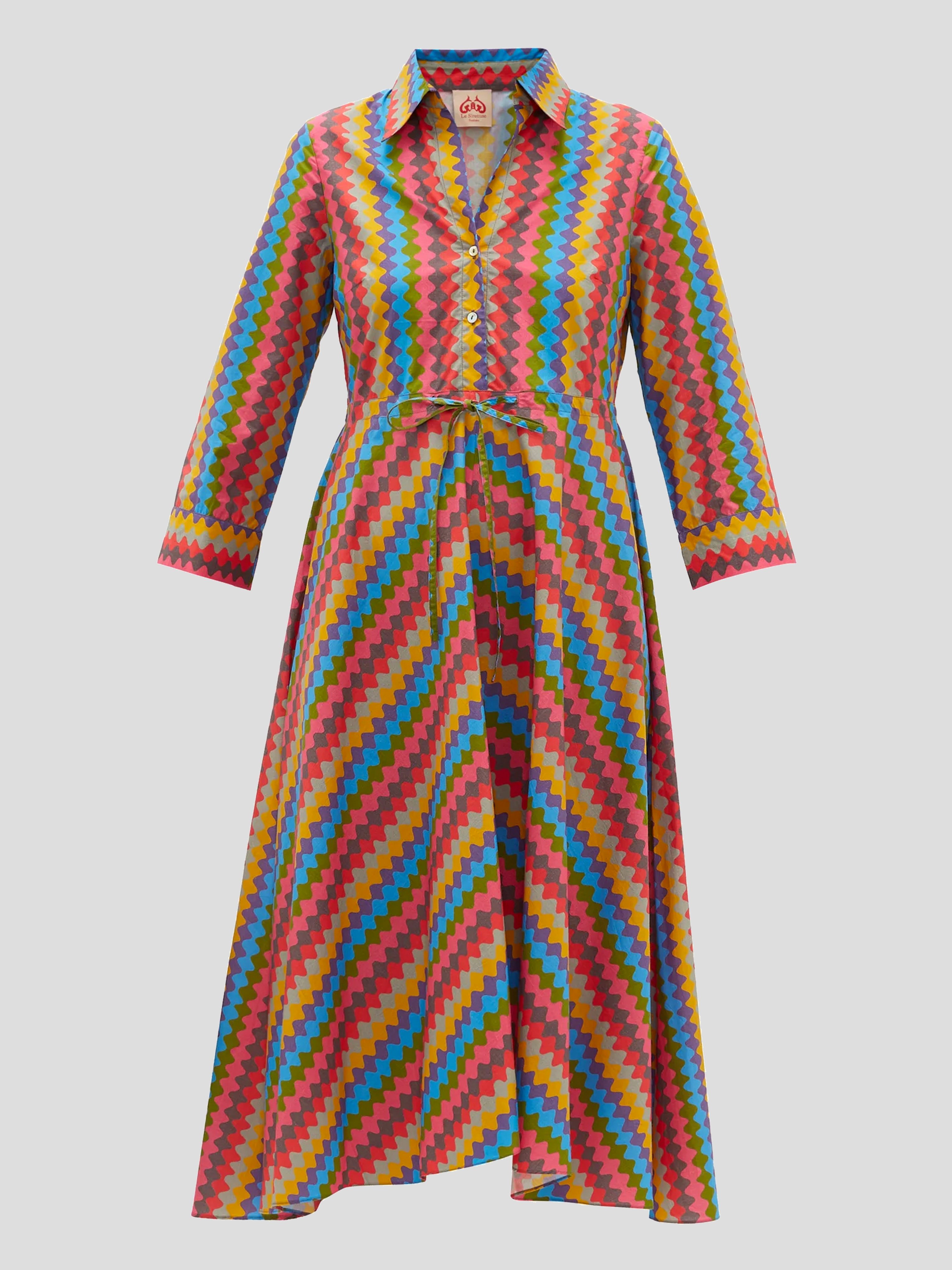 Image of Lucy Que Onda Striped Shirtdress