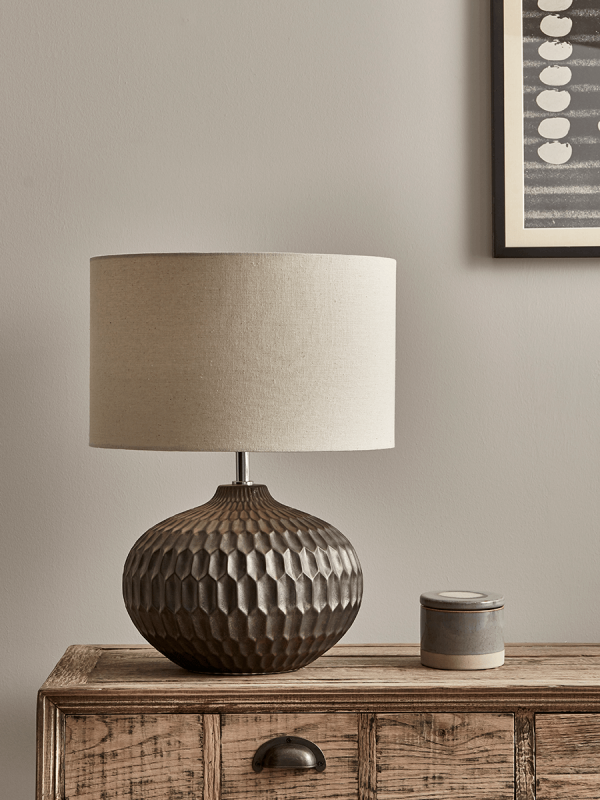 Bronze Geometric Textured Lamp