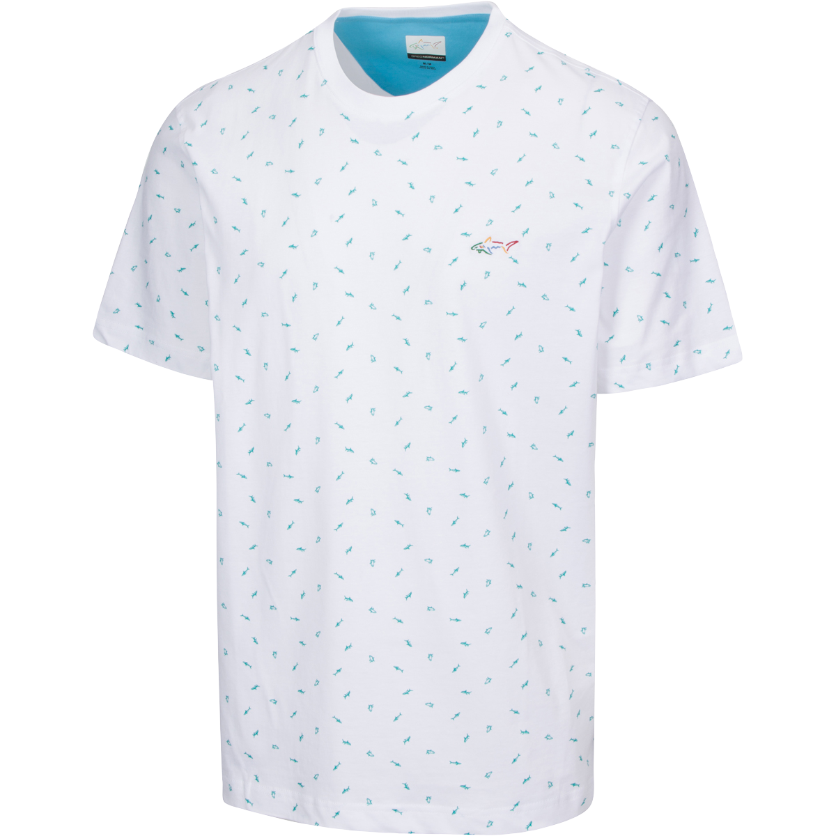 Image of Printed Mini Shark Cotton T-Shirt