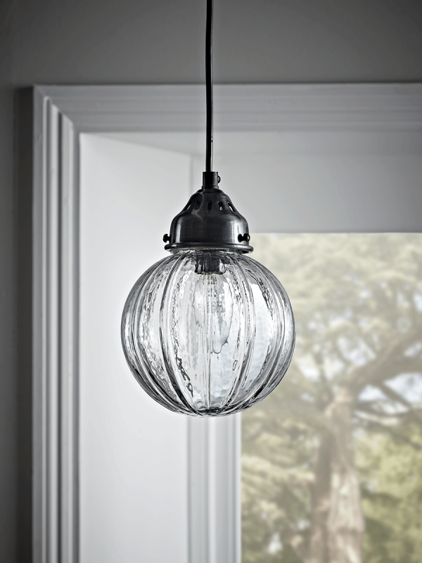 Fluted Glass Pendant - Round