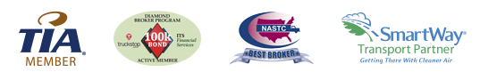 TIA, DIAMOND BROKER PROGRAM, NASTC, and SMARTWAY logos