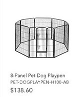8-Panel Pet Dog Playpen