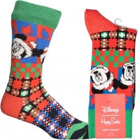 Mickey ''Tis The Season Disney Socks, Red/green