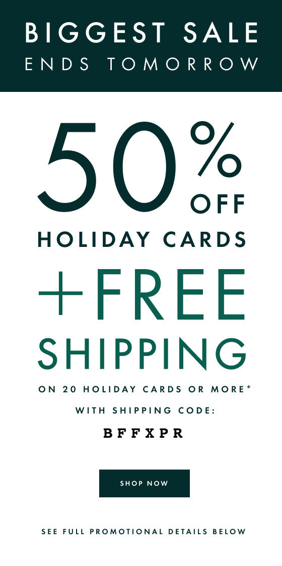 50% off holiday cards