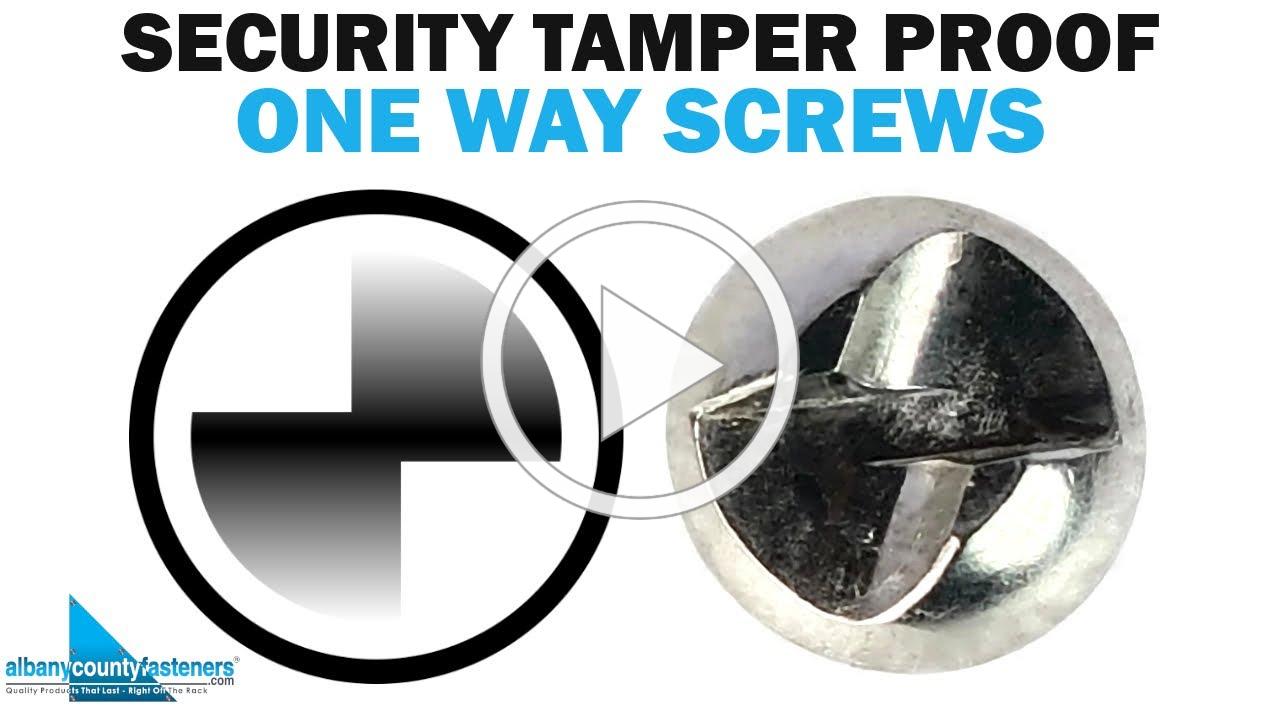 Tamper Proof One Way Security Screws | Fasteners 101
