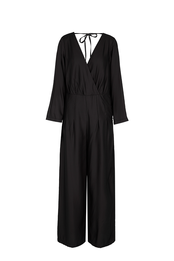 Black Bamboo Silk Jumpsuit