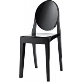 Black Ghost Style Plastic Victoria Dining Chair