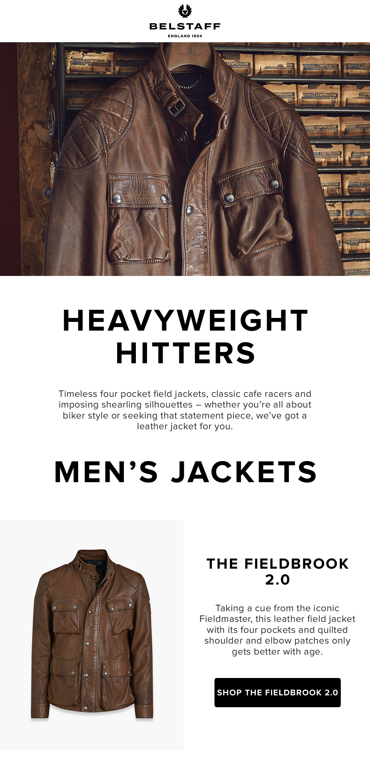 Timeless four pocket field jackets, classic cafe racers and imposing shearling silhouettes - whether you're all about biker style or seeking that statement piece, we've got a leather jacket for you.	