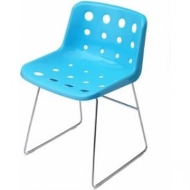 Skid Light Blue Plastic Polo Chair
