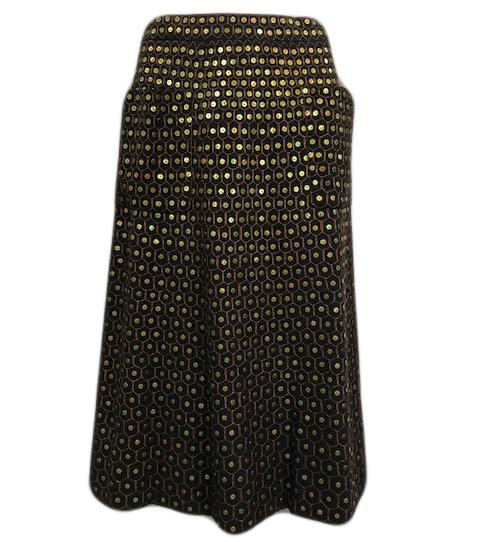 40s Bergdorf Goodman Black Wool Sequin Skirt