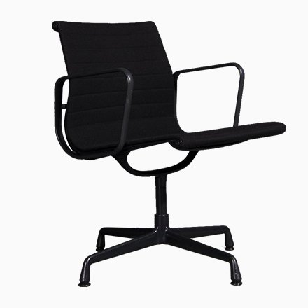 Image of Black EA108 Chairs by Charles and Ray Eames for Vitra, 1950s, Set of 2