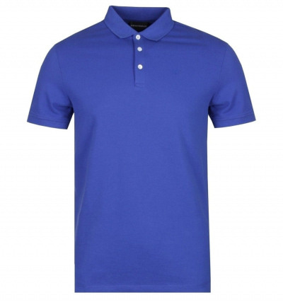Emporio Armani Pique Blue Polo Shirt