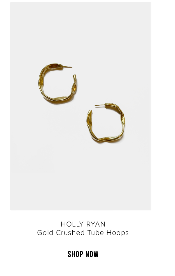 Holly Ryan | Gold Crushed Tube Hoops