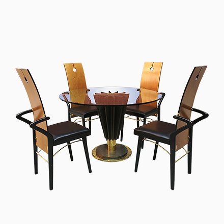 Image of 1970s Table & 4 Chairs<br>Pierre Cardin
