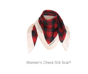 Women''s Check Silk Scarf
