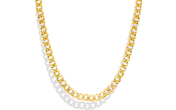 14K Yellow Gold Cuban Curb Chain Necklace