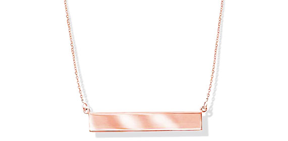 14K Rose Gold Bar Necklace