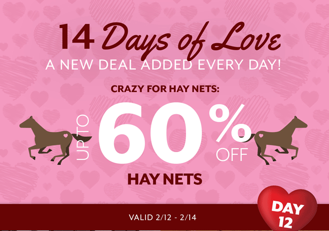 14 Days of Love - a new deal added every day. Today's lovely deal is on Hay Nets & Bags.