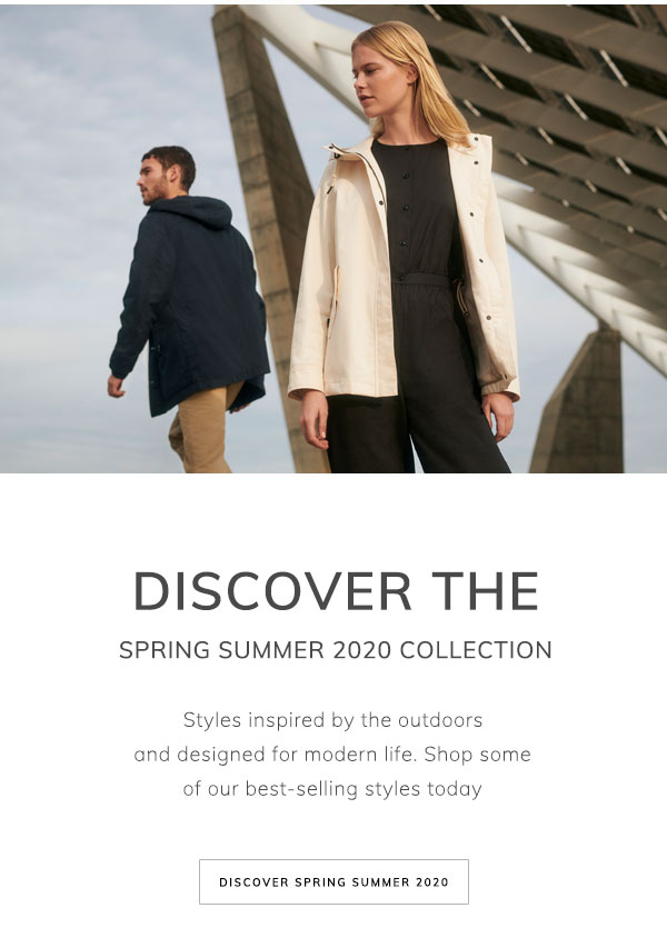 Discover the Spring Summer 2020 Collection. Styles inspired by the outdoors and designed for modern life. Shop some of our best-selling styles today. Discover Spring Summer 2020.
