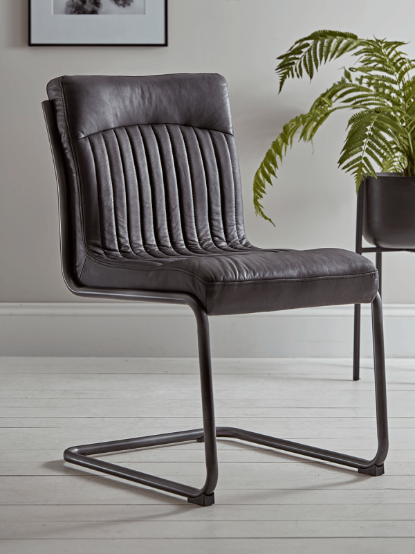 Ford Leather Dining Chair - Carbon