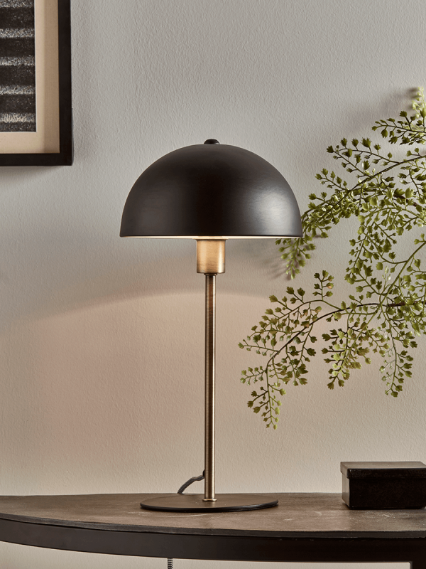 Black & Brass Rounded Desk Lamp