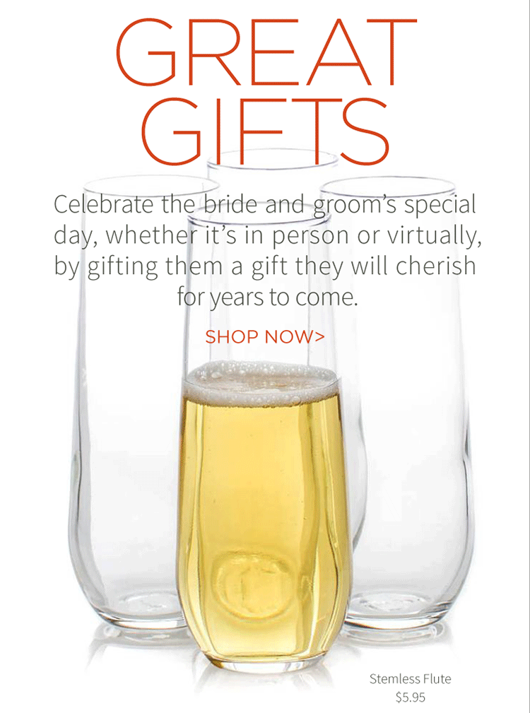 Great Gifts. Celebrate the bride and groom''s special day, whether it''s in person or virtually, by gifting them a gift they will cherish for years to come. Shop now.