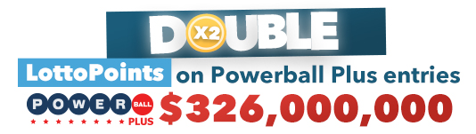 Double Points on US Powerball Plus entries, today only!