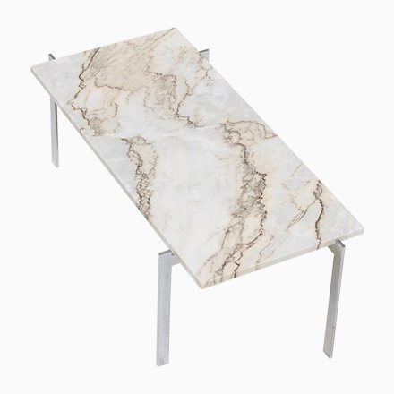 Image of Marble and Chrome Coffee Table, 1970s