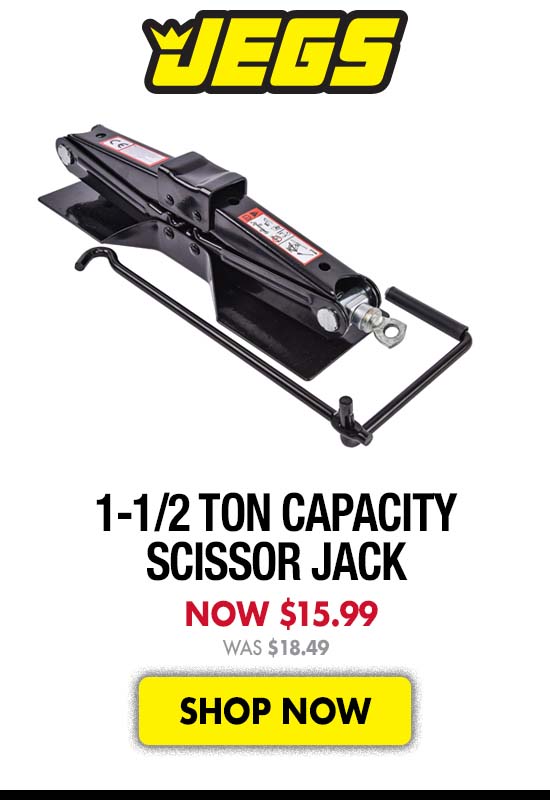 JEGS 1 1/2 Ton Scissor Jack - Now $15.99 Was $18.49