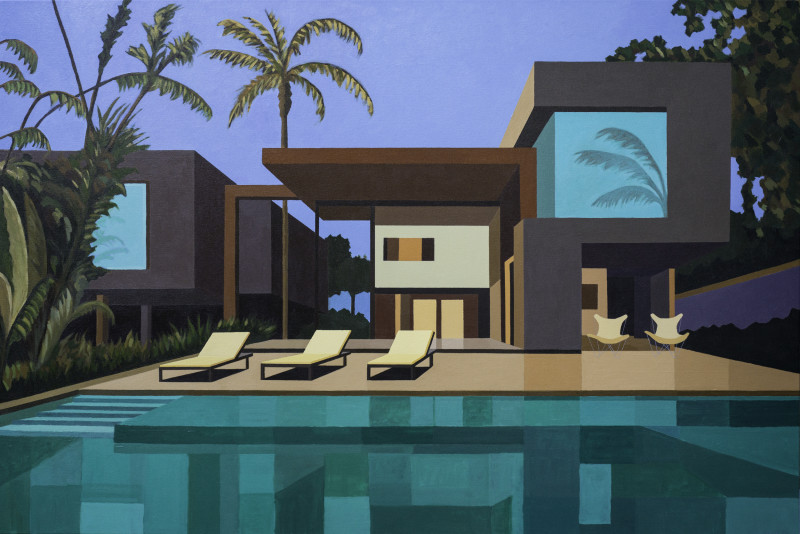 <strong>Andy Burgess, </strong><em>Tropical House</em>, 2019. Acrylic on Canvas.