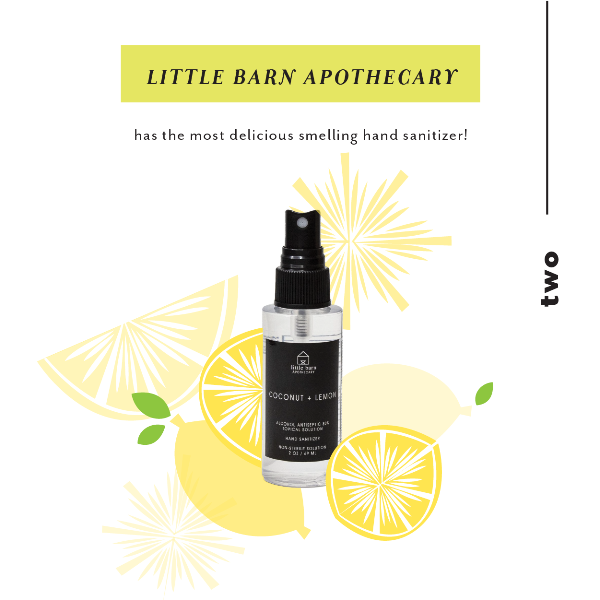 Mist away germs with Little Barn Apothecary hand sanitizer