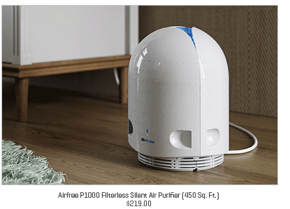 Airfree P1000 Filterless Silent Air Purifier (450 Sq. Ft.)