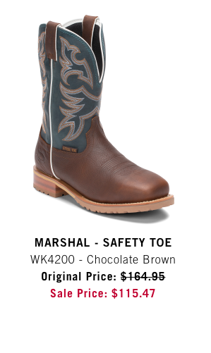 Marshal Safety Toe Chocolate Brown Style WK4200 Original Price: $164.95 Sale Price: $115.47