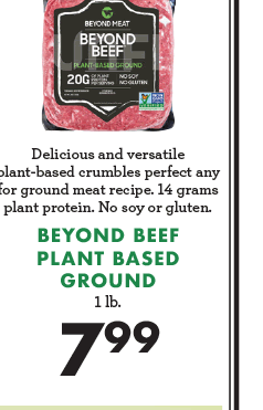 Beyond Beef Plant Based Ground - 1lb. - $7.99