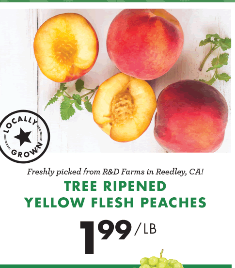 Tree Ripened Yellow Flesh Peaches - $1.99 per pound